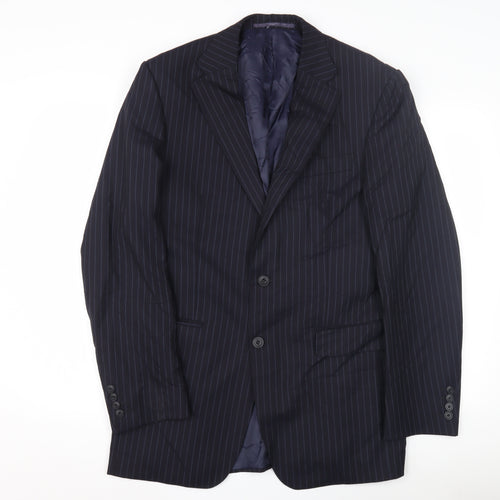 Marks and Spencer Men's Navy Striped Wool Suit Jacket 38L