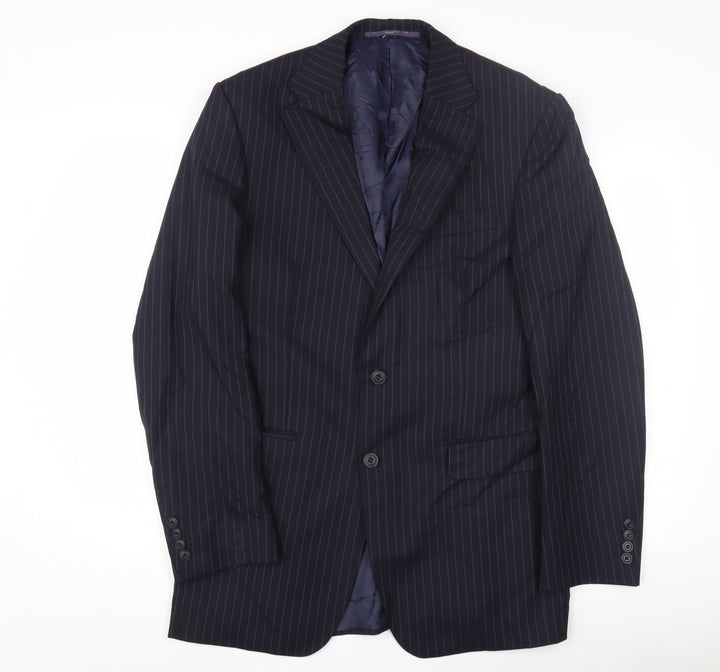 Marks and Spencer Men's Navy Striped Wool Suit Jacket 38L
