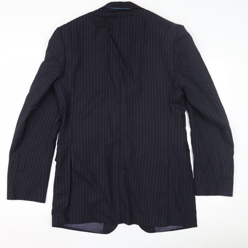 Marks and Spencer Men's Navy Striped Wool Suit Jacket 38L