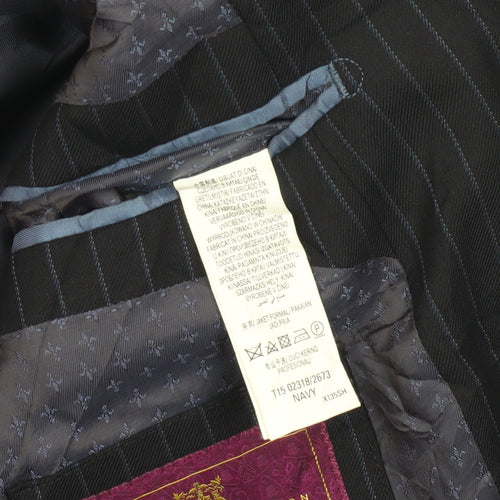 Marks and Spencer Men's Navy Striped Wool Suit Jacket 38L