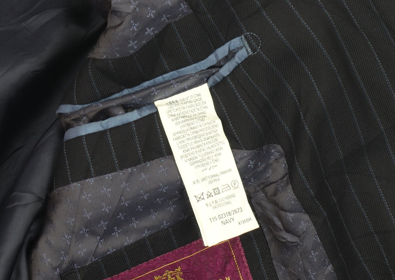 Marks and Spencer Men's Navy Striped Wool Suit Jacket 38L