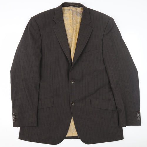 Remus Uomo Men's Brown Striped Blazer Jacket Size 42R