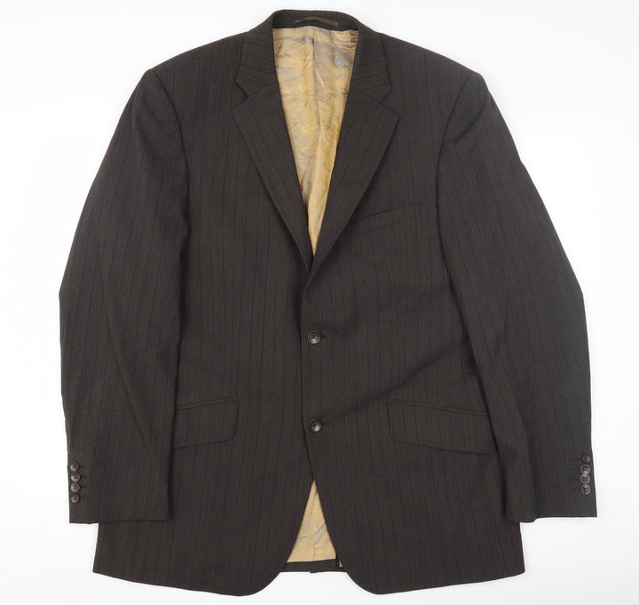 Remus Uomo Men's Brown Striped Blazer Jacket Size 42R