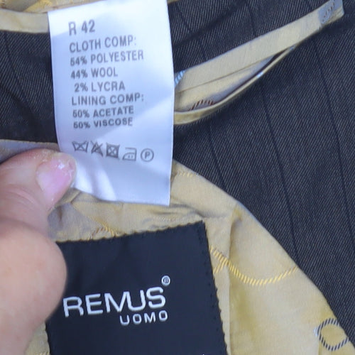Remus Uomo Men's Brown Striped Blazer Jacket Size 42R