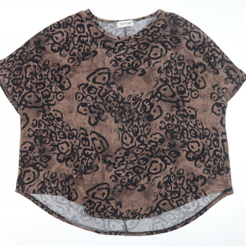 Bassini Women's Brown Animal Print Top M/L