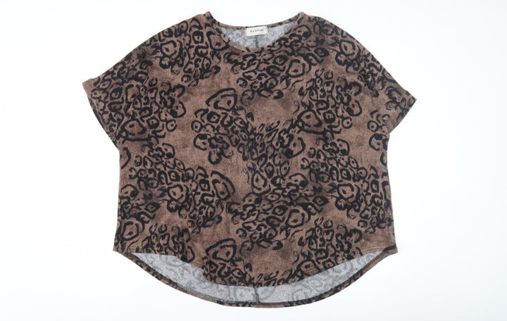 Bassini Women's Brown Animal Print Top M/L