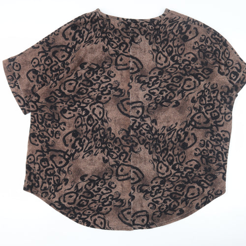 Bassini Women's Brown Animal Print Top M/L