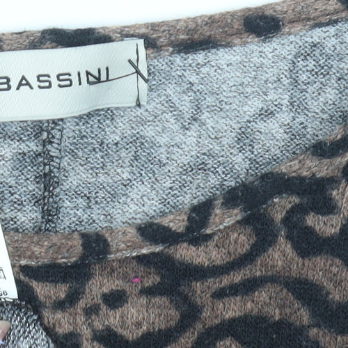 Bassini Women's Brown Animal Print Top M/L