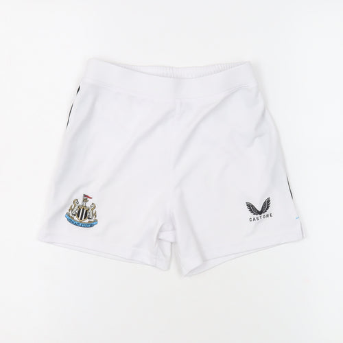Castore Boys White Athletic Football Shorts, Age 8-9, Very Good