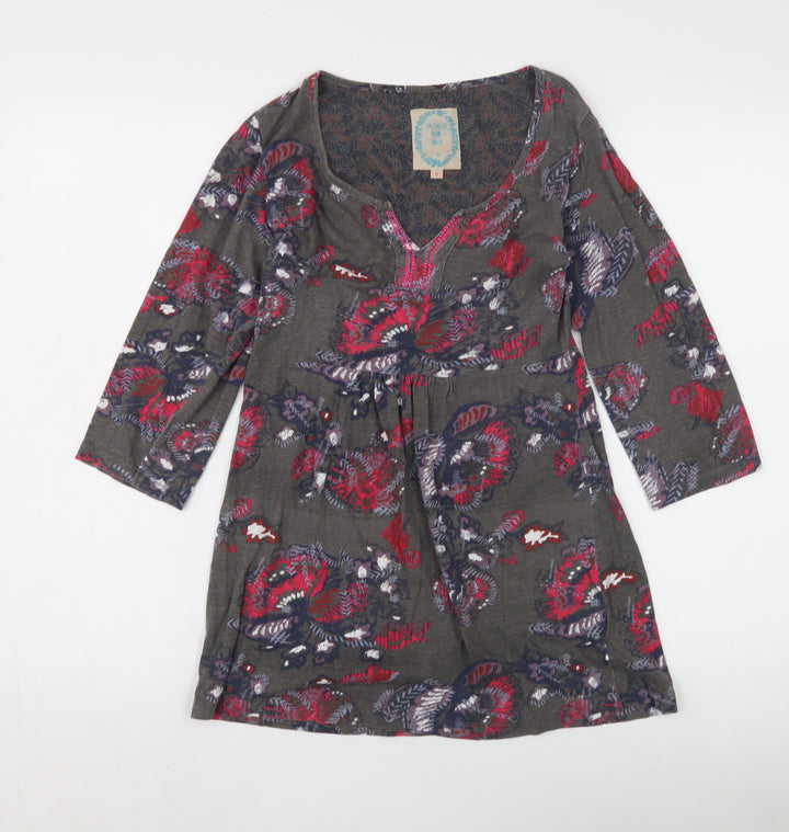 Faithful and True Women's Floral Tunic, Multicoloured, Size 8