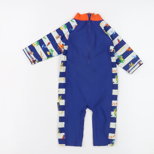 JoJo Maman Baby Nautical Blue Stripe Babygrow - 12 Months