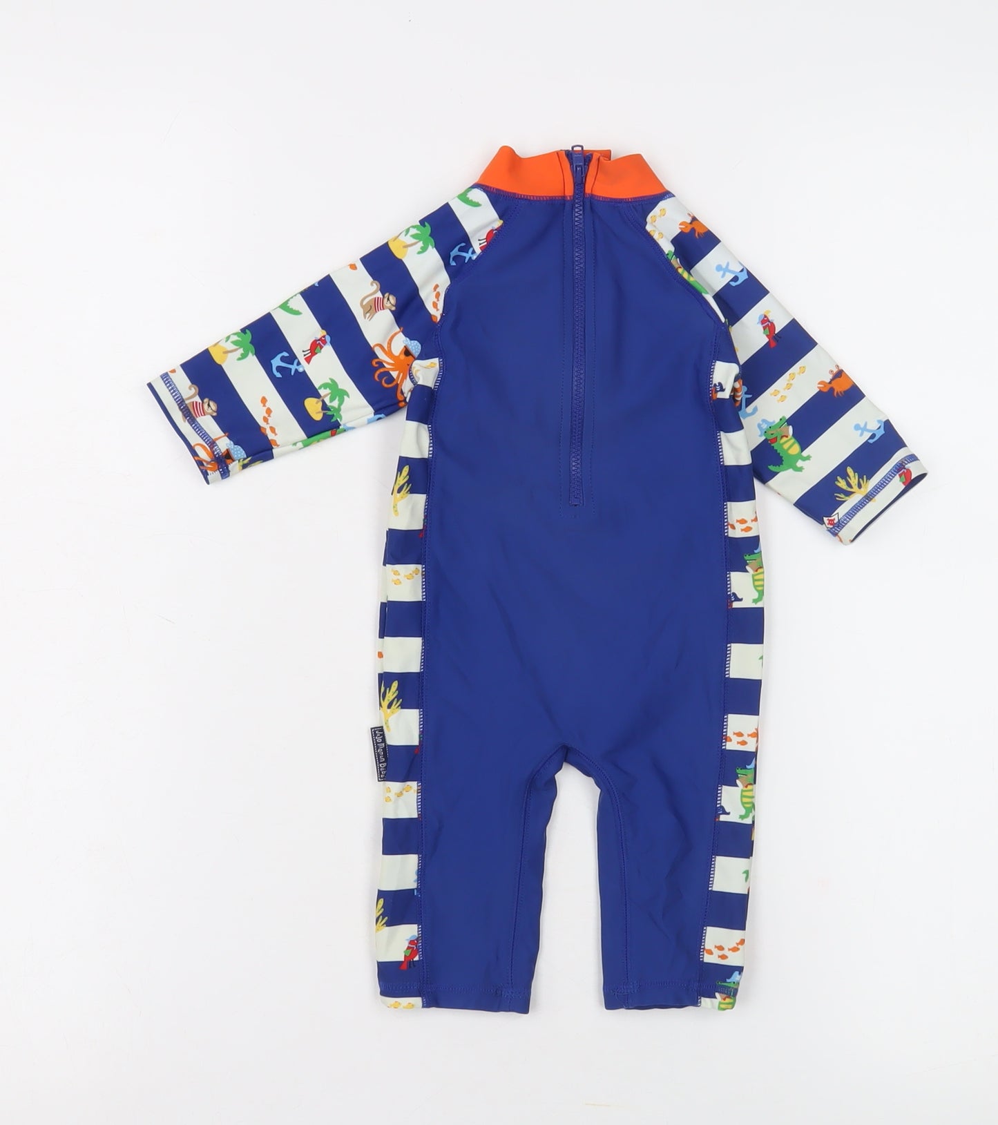 JoJo Maman Baby Nautical Blue Stripe Babygrow - 12 Months