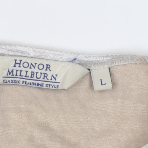 Honor Millburn Beige Women's T-Shirt, Size L, Casual Wear