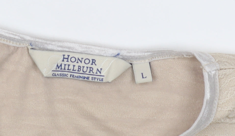Honor Millburn Beige Women's T-Shirt, Size L, Casual Wear