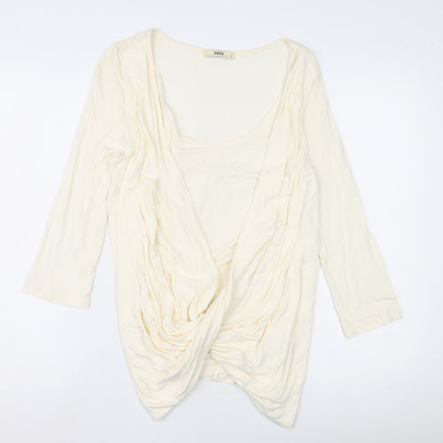 Oasis Women's Ivory Wrap Blouse M