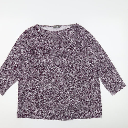 Jaeger Women's Animal Print 3/4 Sleeve Top M