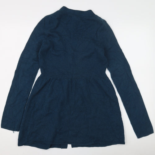 Women's Blue Cardigan V-Neck Medium Regular Fit