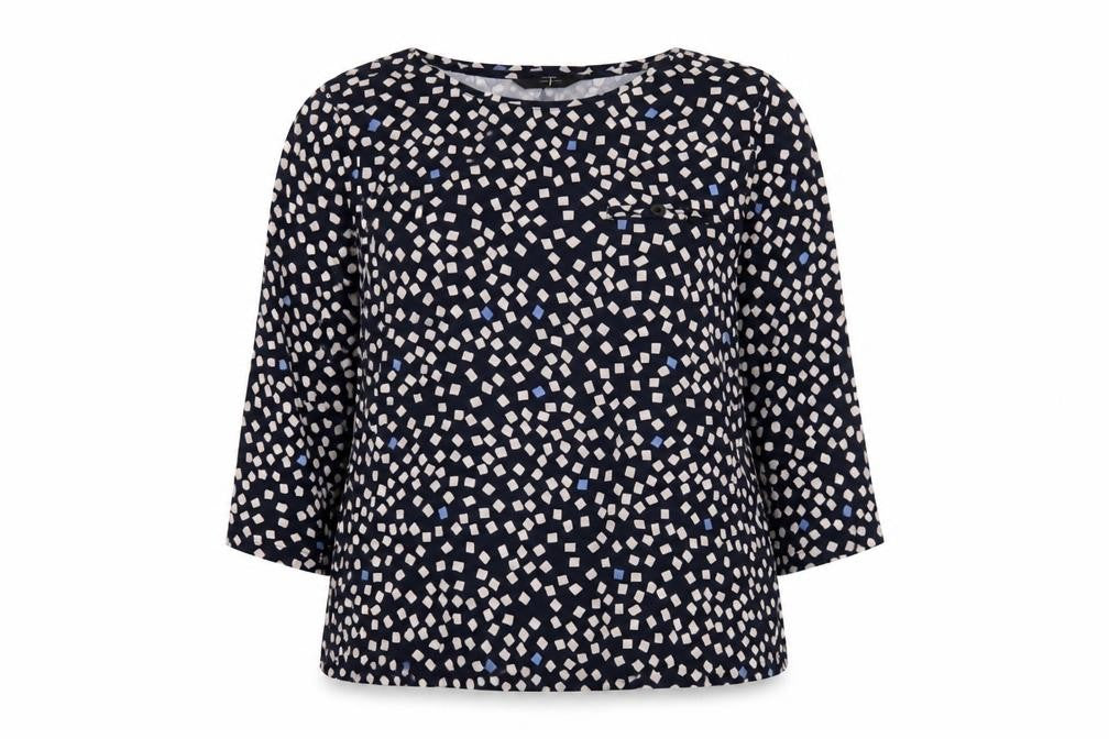 Front view of Jasper Conran Women's 3/4 Sleeve Geometric Top