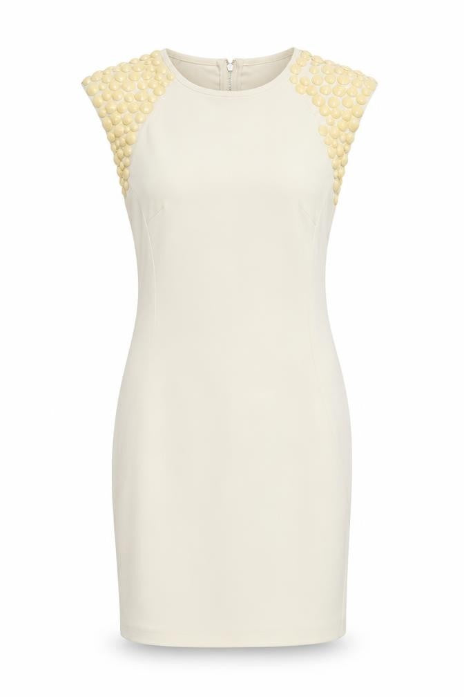 Front view of Ted Baker Women's Ivory Sheath Dress, size 8, Party
