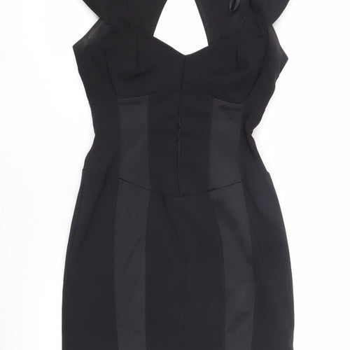 Warehouse Women's Black Bodycon Dress Size 8