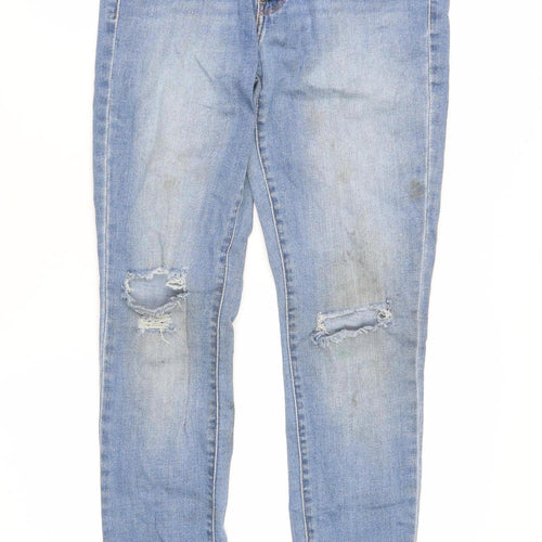 Levi's Women's Blue Skinny Jeans, Size UK 1, Distressed