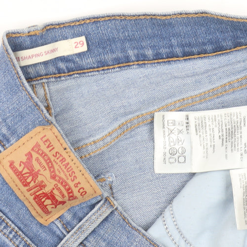 Levi's Women's Blue Skinny Jeans, Size UK 1, Distressed