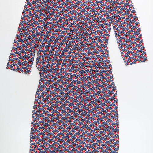 Boden Women's Blue Geometric Sheath Dress, Size 12