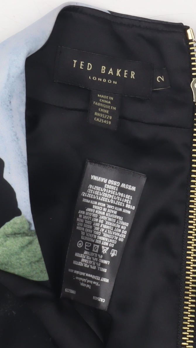 Ted Baker Women's Multicoloured Sheath Dress Size 8