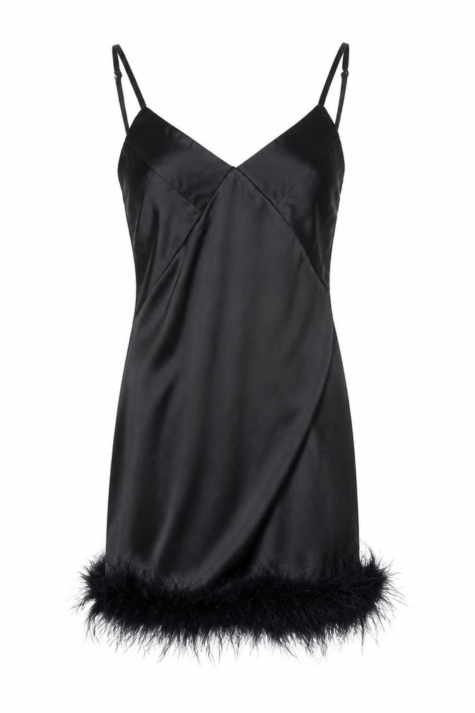 Club L Women's Black V-Neck Slip Dress