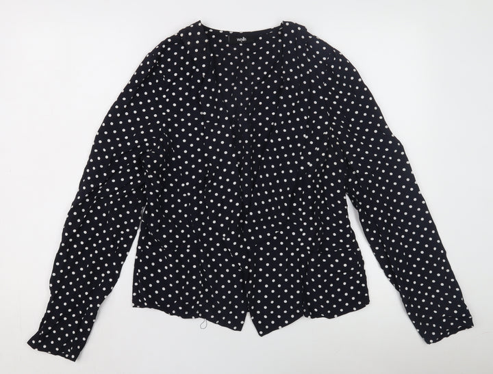 Wallis Women's Black Polka Dot Jacket - Size M