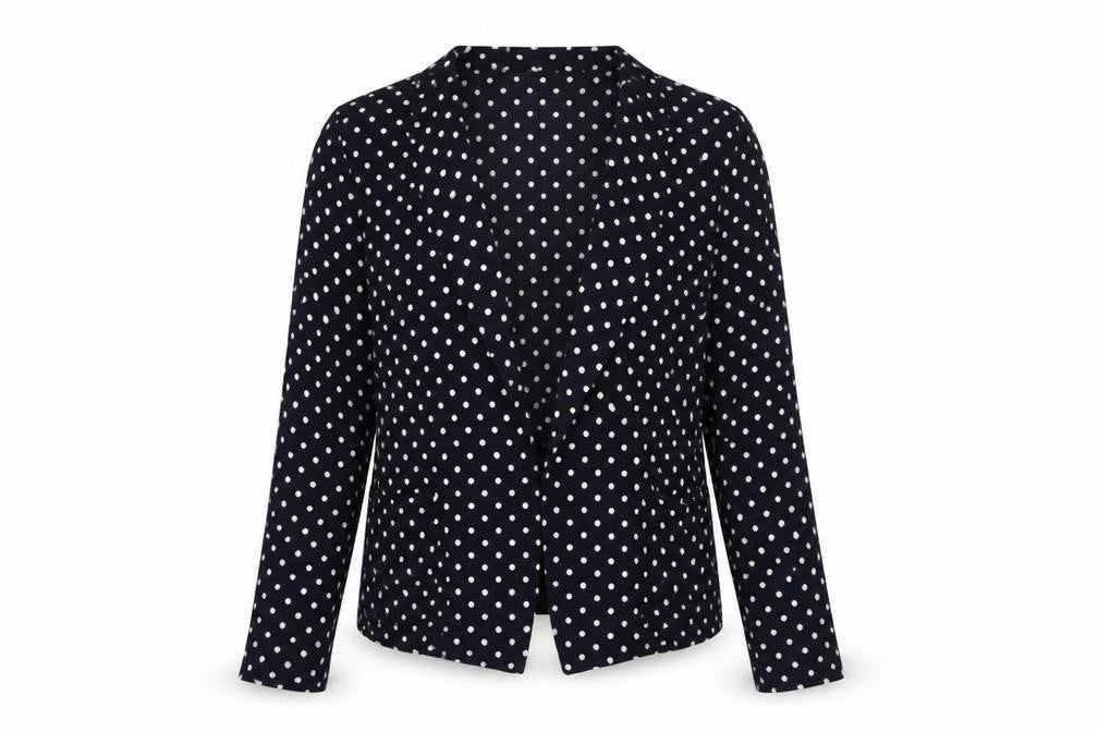 Front view of Wallis Women's Black Polka Dot Jacket -, size M