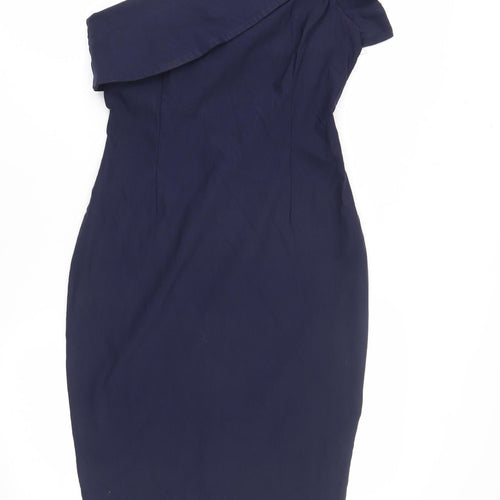Vesper Women's Blue Bodycon One Shoulder Dress Size 12
