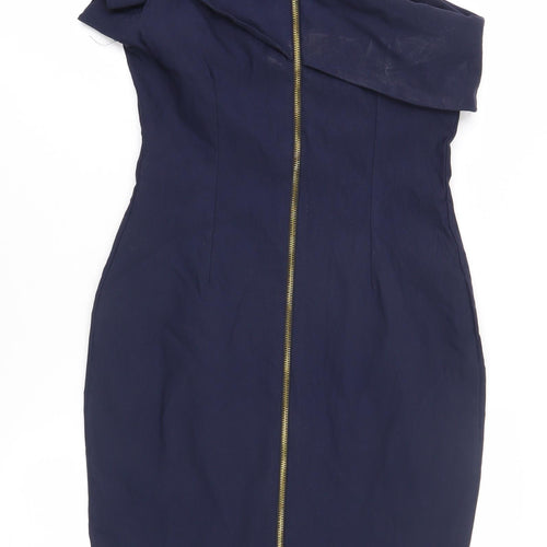Vesper Women's Blue Bodycon One Shoulder Dress Size 12