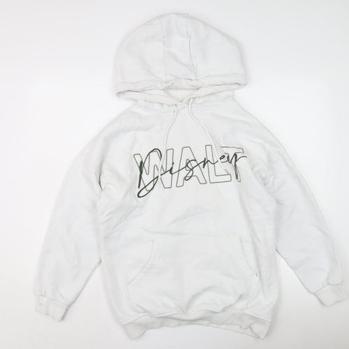 Disney White Unisex Pullover Hoodie S, Graphic Print