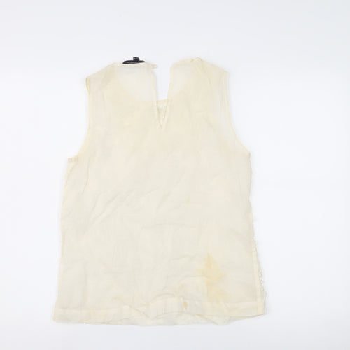 French Connection Ivory Beaded Women's Blouse - Size 10