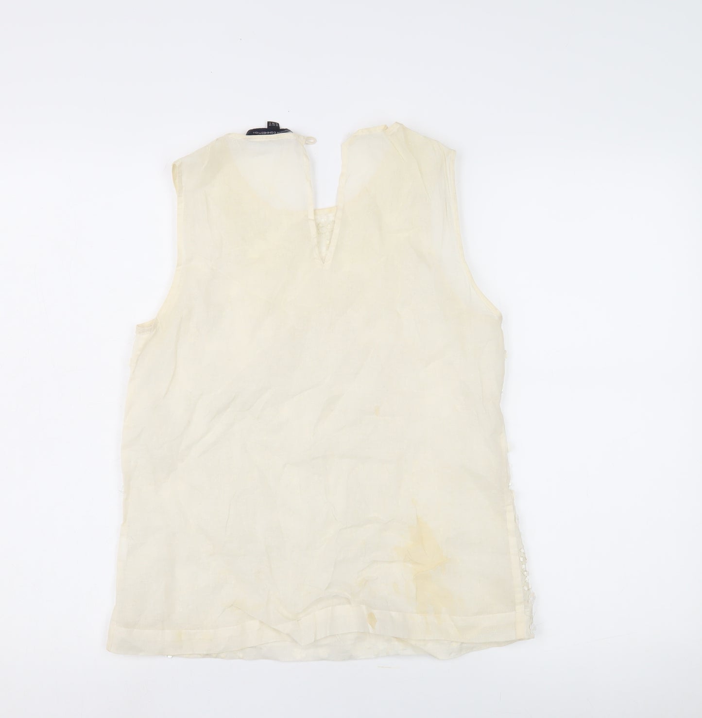 French Connection Ivory Beaded Women's Blouse - Size 10