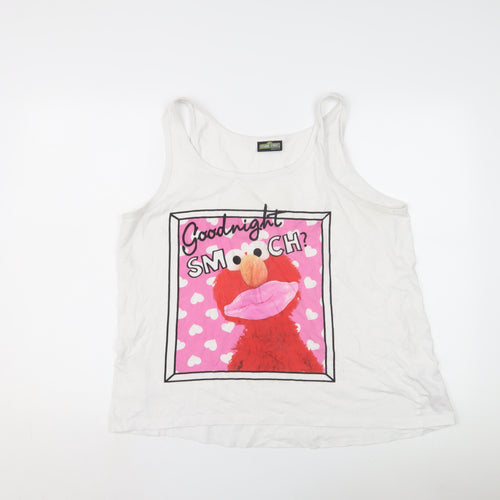 Sesame Street Women's M White Elmo Camisole Tank Top