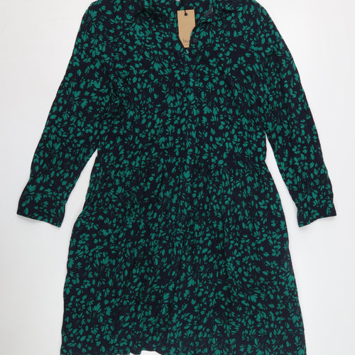 hush Women’s Green Floral Collared Dress Size 8