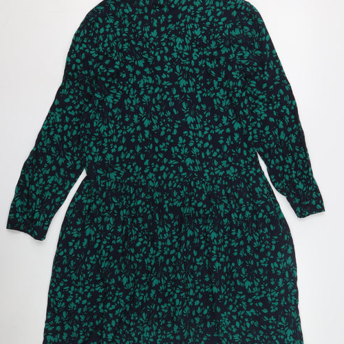 hush Women’s Green Floral Collared Dress Size 8