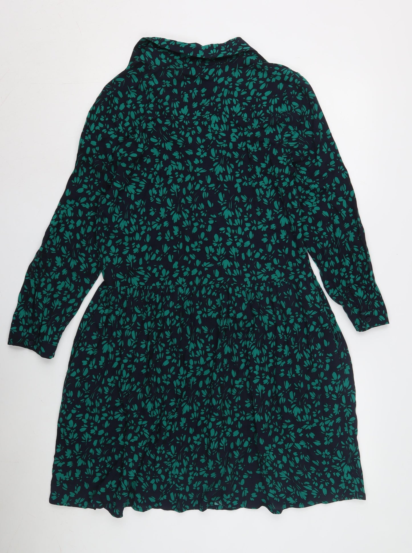 hush Women’s Green Floral Collared Dress Size 8