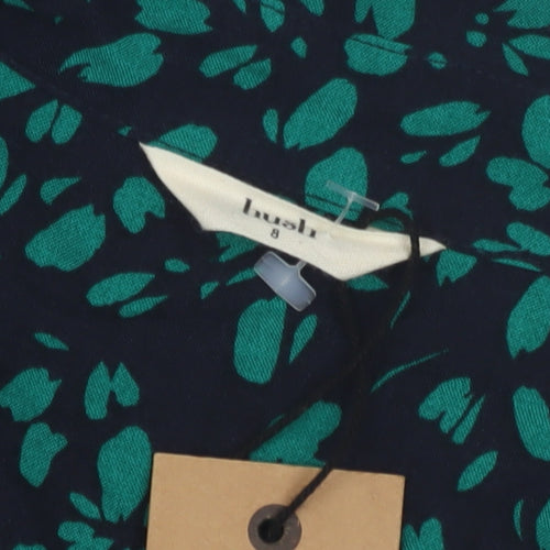 hush Women’s Green Floral Collared Dress Size 8