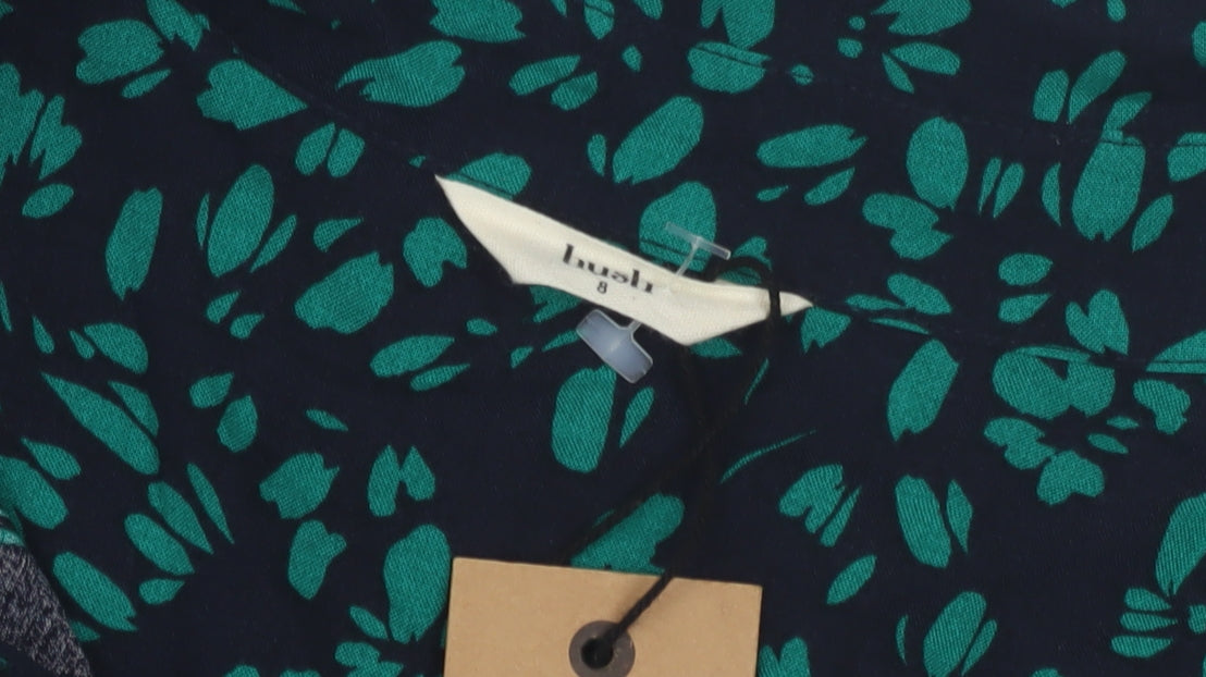hush Women’s Green Floral Collared Dress Size 8