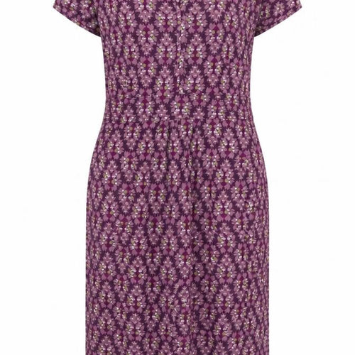 Vera Trip Women's Purple Floral Knee Length Shift Dress