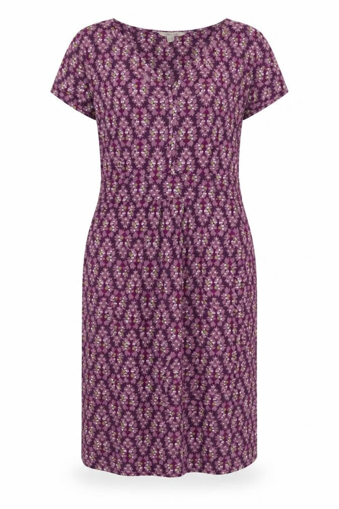 Vera Trip Women's Purple Floral Knee Length Shift Dress