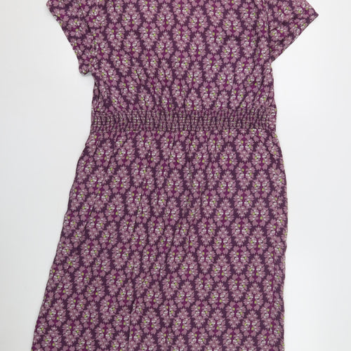 Vera Trip Women's Purple Floral Knee Length Shift Dress
