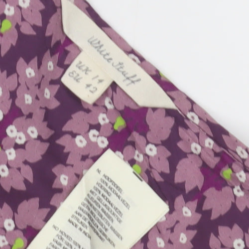 Vera Trip Women's Purple Floral Knee Length Shift Dress