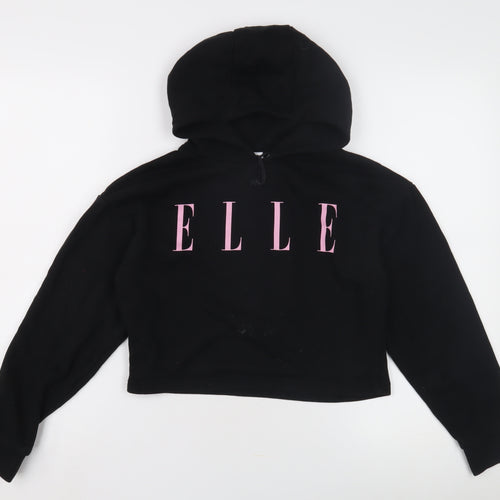 Elle Girls Black Hoodie Long Sleeve Casual Size 10-11