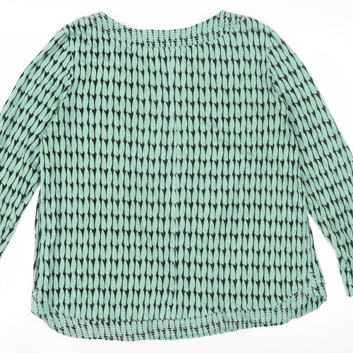 White Stuff Women's Green Geometric Blouse Size 16