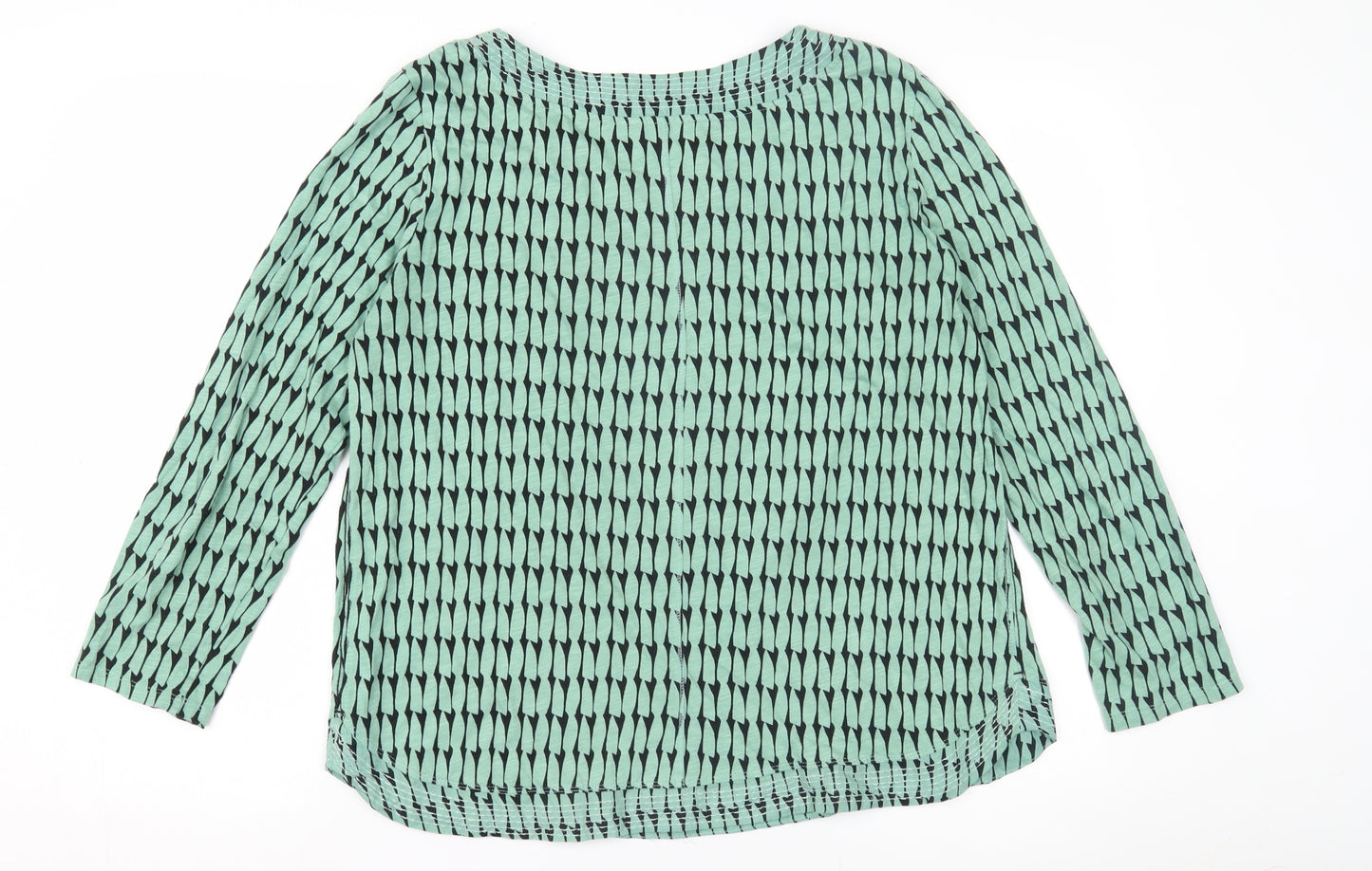 White Stuff Women's Green Geometric Blouse Size 16