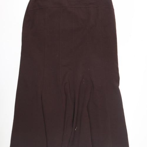 Long Tall Sally Women's Brown Pleated Skirt, Size 16